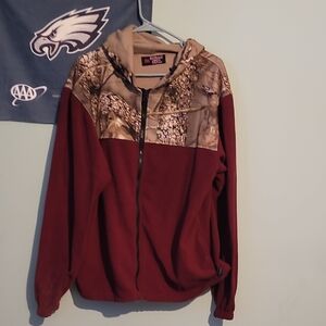 Mossy Oak Camo and Maroon Jacket